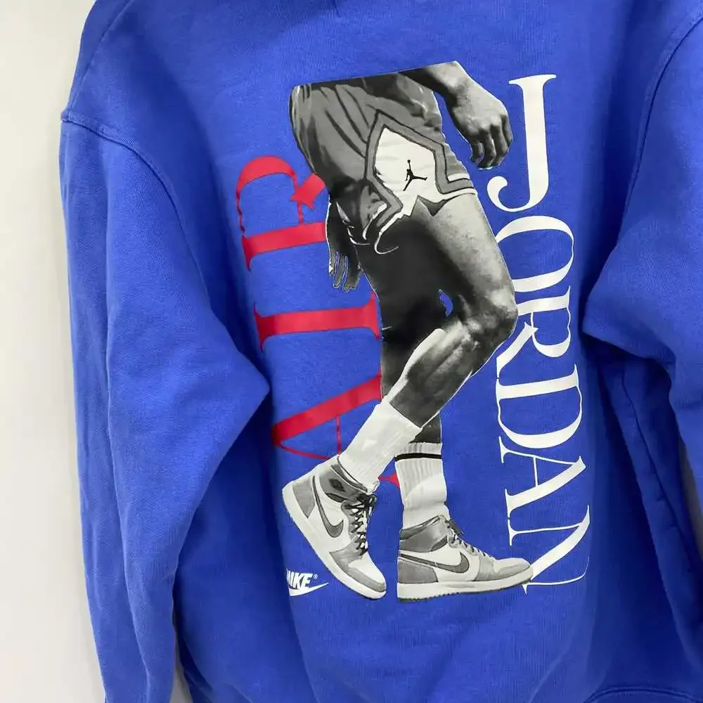 Jordan Air Mike Hoodie Blue | Men’s Size S Cotton Blend Pullover